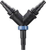 OASE 56668 Y-Verteiler 1 1/2 Zoll, Schwarz – Wasserverteiler, Universal-Stufenanschluss, Verteiler, Pumpenzubehör