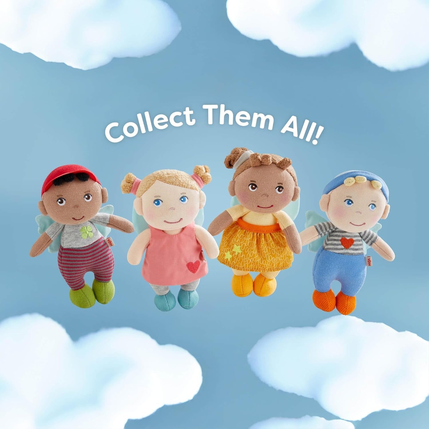 HABA Schutzengel Lore – Flauschige Textilpuppe (15 cm), perfektes Willkommensgeschenk für Babys und Kleinkinder – Waschbar bei 30 °C – 2011870001