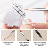 6 Stück Doppel-Ende Nagel Pinsel, Nageldesign Pinsel, Doppel-Ende Nail Art Pinsel Kit Professionelle Maniküre Werkzeuge Kit (Schwarz)