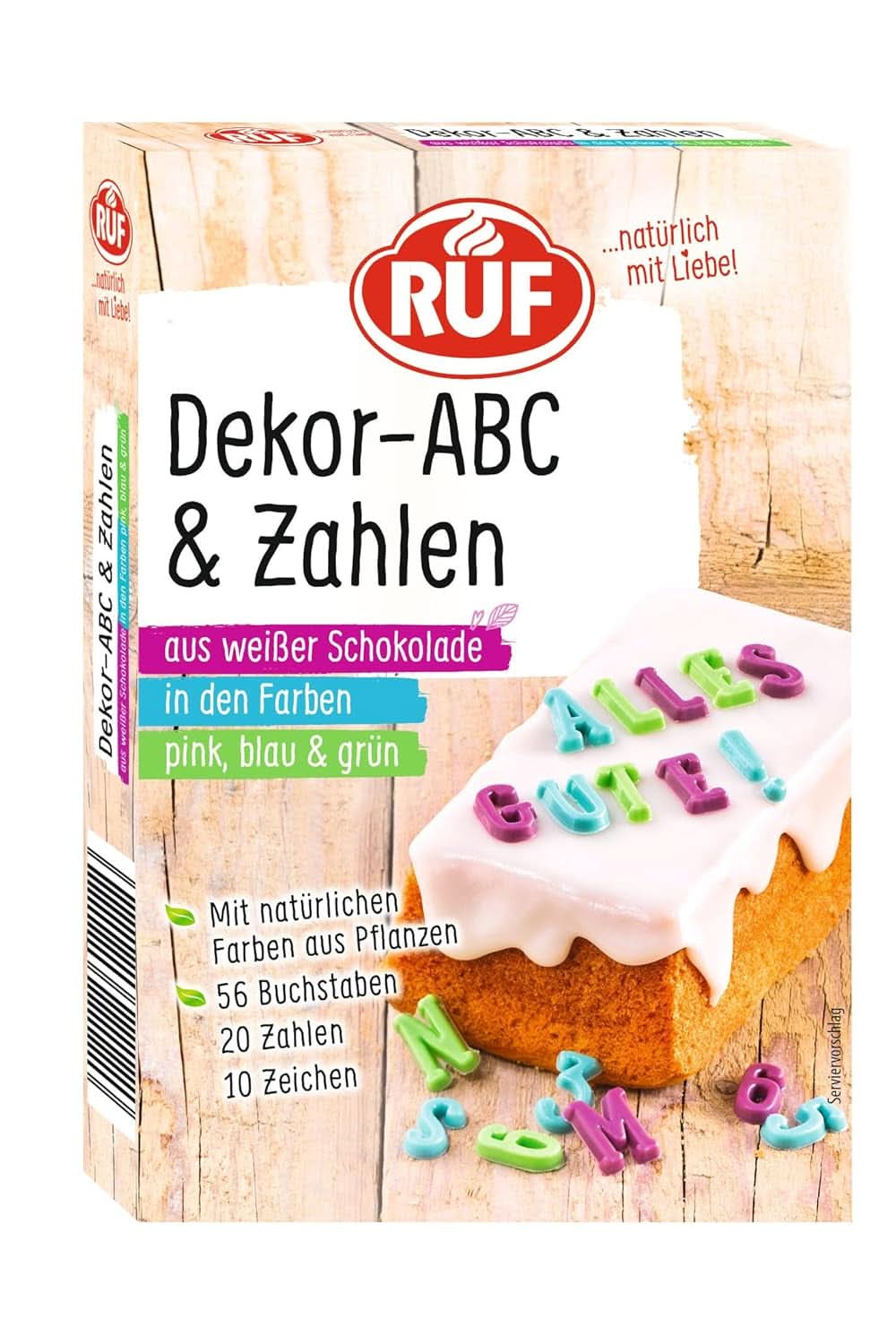 RUF Mini Marshmallows, Pastellfarben, 45 Gramm Naty Shop Buchstaben + Zahlen 32 Gramm