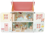 Janod – Mein erstes Puppenhaus aus Holz – 10 Zubehörteile – Puppenmöbel – magnetische Türen und abnehmbares Dach – FSC-zertifiziertes Holzspielzeug – ab 3 Jahren