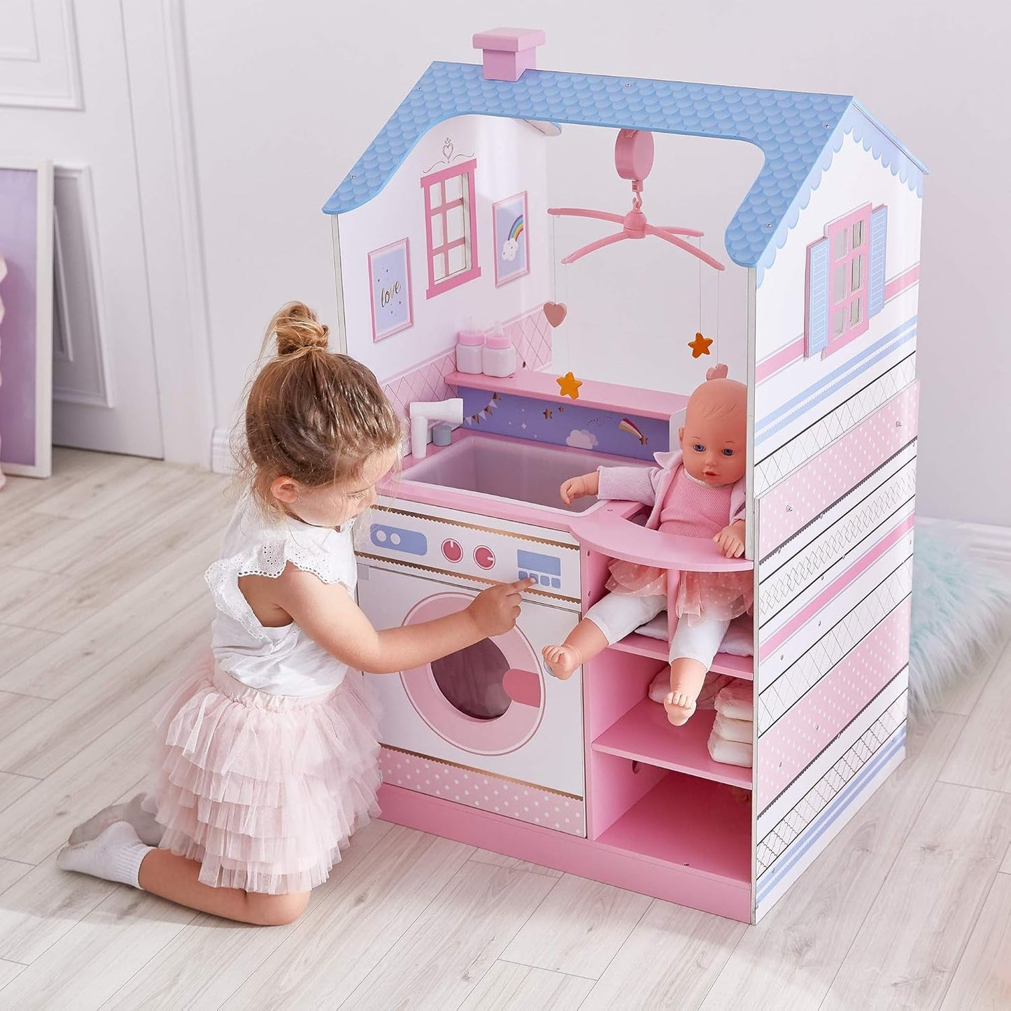 Olivia's Little World Teamson Kids Holzpuppen, 45 cm, doppelseitig, für Kinder TD-11460W
