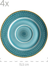 Prospero Premium-Kaffeeset für 4 Personen, Restaurantqualität, 12-teiliges modernes Kaffeeservice im einzigartigen Vintage-Stil, langlebiges Porzellan, Blau