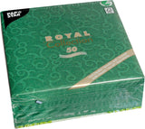 Papstar, 50 Servietten „ROYAL Collection“ 1/4-Falz 40 cm x 40 cm dunkelgrün „Casali“, #84884