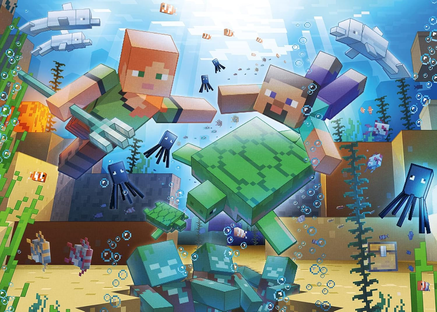 Ravensburger Puzzle 12000421 – Minecraft-Mosaik – 1000-teiliges Minecraft-Puzzle für Erwachsene und Kinder ab 14 Jahren. Puzzle im alten Design von Naty Shop