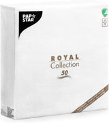 Papstar, 50 Servietten „ROYAL Collection“ 1/4-Falz 48 cm x 48 cm weiß, #11577