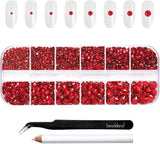 Beadsland 2500 Stück Glas Nailart Strasssteine ​​​​Kristall Flatback Edelsteine ​​​​Runde, ​​Für Handwerk Gemischt 8 Größen SS4 ~ SS30 Mit Picking Pinzette Und Stift (Kristall Weiß)