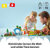 LEGO DUPLO Town Wild Animal Families 3-in-1-Set, Lernspielzeug für Kleinkinder mit Schildkröten, Tigern, Elefanten, Hirschen, Pandas, Set für Vorschulkinder ab 2 Jahren, Bauspielzeug mit Tierfiguren 10446 Bausets Beuche den LEGO-Store