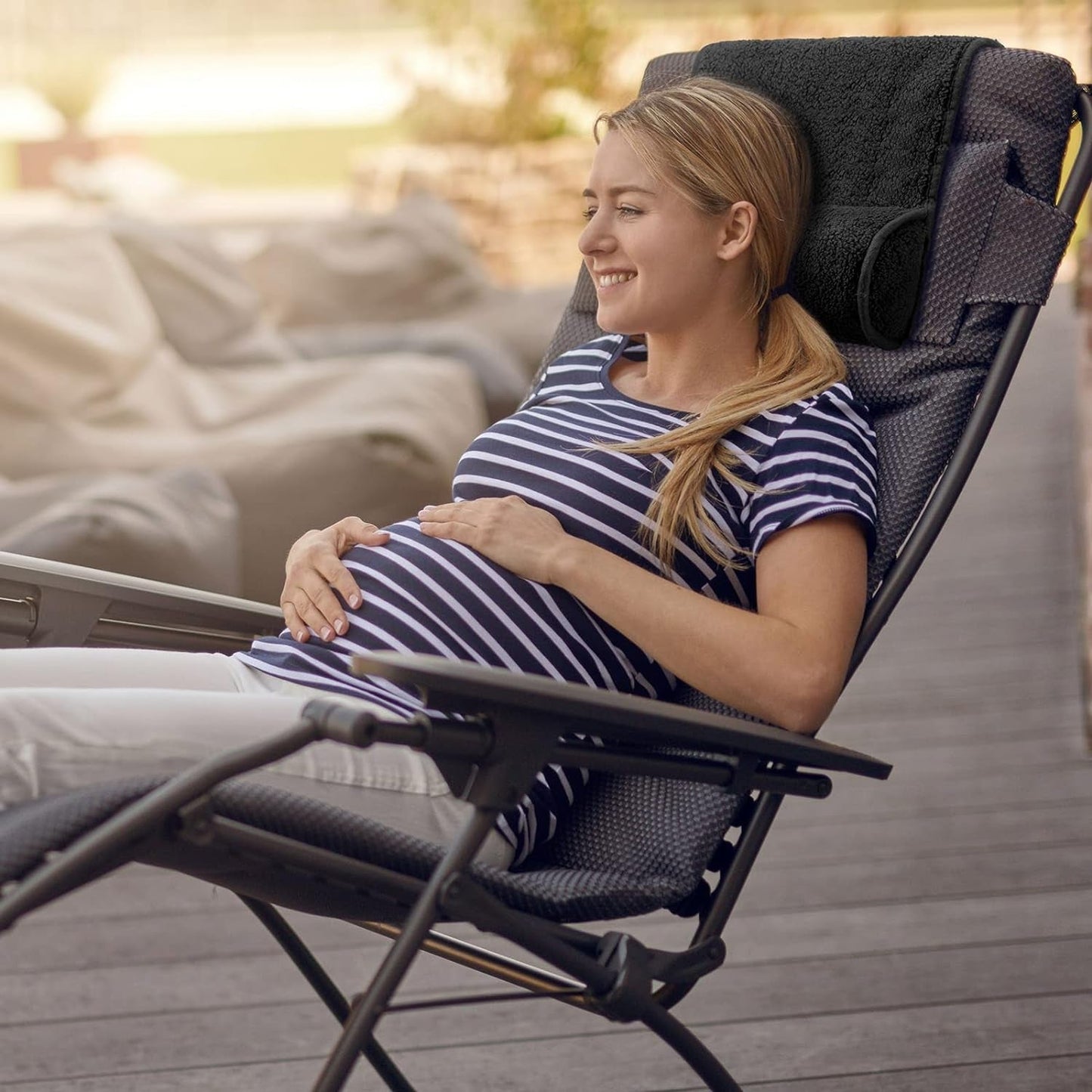 Chaiselongue-Nackenkissen, Kopfkissen, Plüsch, verstellbares Kissen, Nackenrolle, rutschfestes Fleece, Sofa-Nackenkopfstützkissen für Reisen, Zuhause, Chaiselongue, Sofa, Sessel (schwarz)