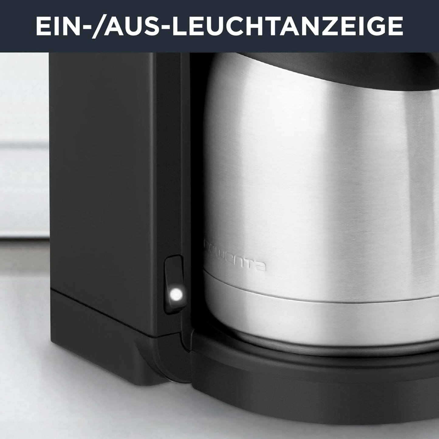 Rowenta Adagio Filter-Espressomaschine, Thermokaraffe aus Edelstahl, hält den Kaffee bis zu 4 Stunden heiß, 10–15 Tassen Fassungsvermögen, 1,25 l Fassungsvermögen, abnehmbarer Filterkorb, automatische Abschaltung, Schwarz, CT3818