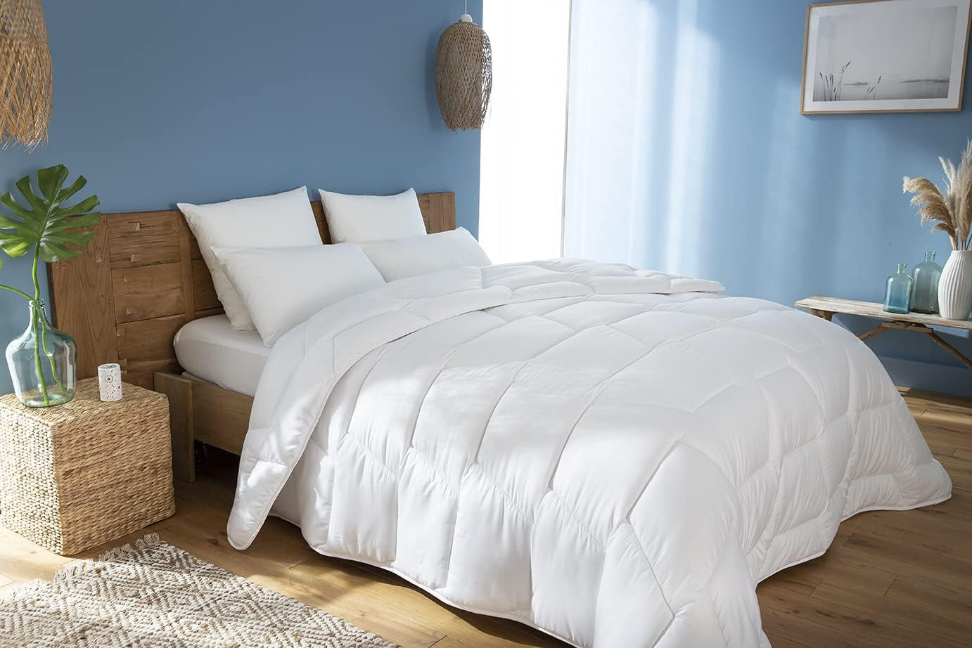 Abeil 15000000529 Decke, Bezug aus Bio-Baumwolle – Füllung 100 % Polyester Cyclafill, weiß, 200 x 200 cm Bettdecken und Steppdecken Naty Shop