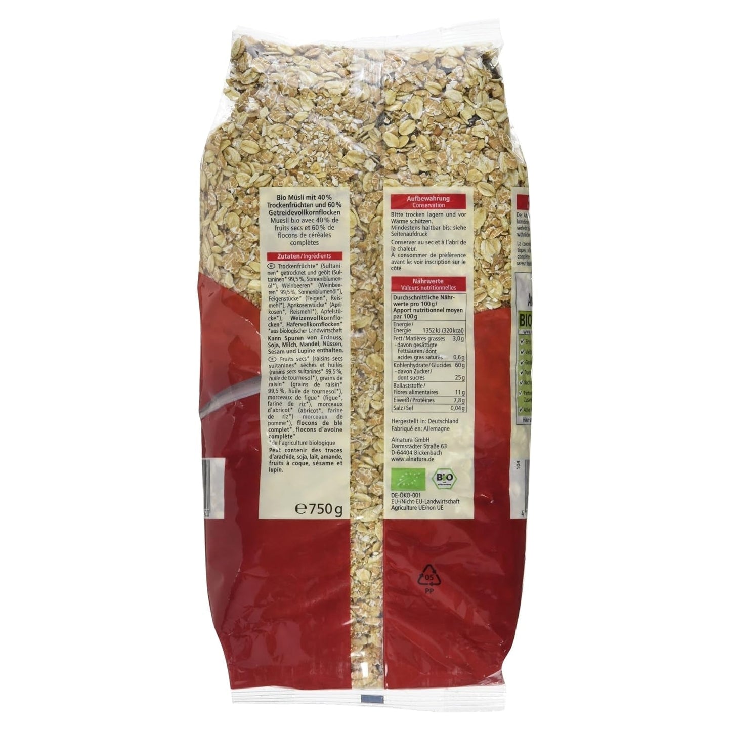 Müsli mit Bio-Früchten, 750g