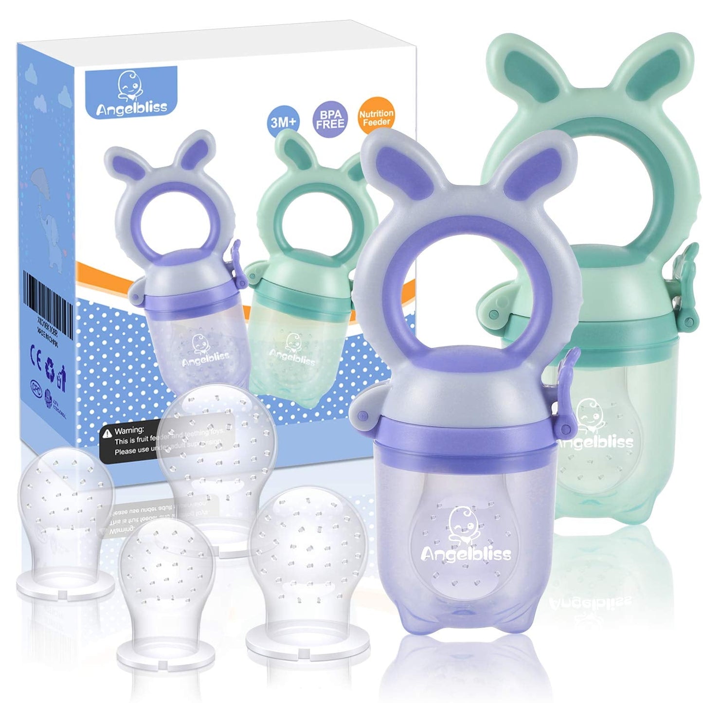 Tétine Pour Bébé/Tétine à Fruit/Tetine Grignoteuse Bebe/Tétine D'alimentation Pour Bébé – Toy de Dentition Pour Bébé, Sans BPA (2er-Pack)