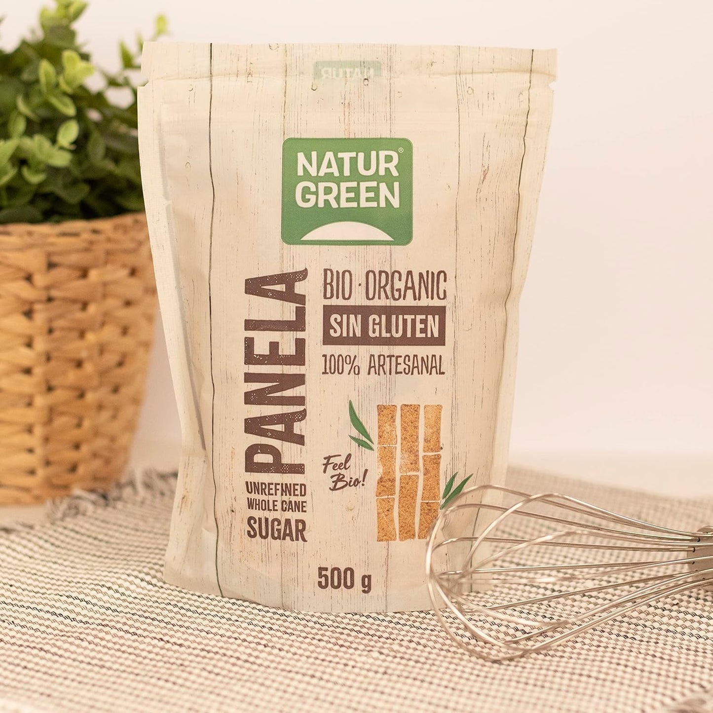 - Organisches kristallisiertes Panel, reiner Zucker, ökologischer Süßstoff, natürlicher Zuckerrohrsaft – 500 g, Packung mit 12 Süßstoffen Naty Shop