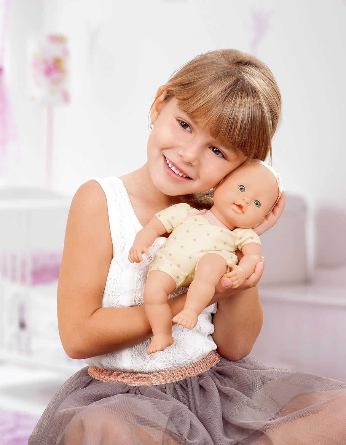 Baby-Sweetheart-Puppe – Schlafenszeit – 31 cm – weicher Körper – Schnuller-Zubehör – Rollenspiel – Spielzeug für Kinder ab 3 Jahren