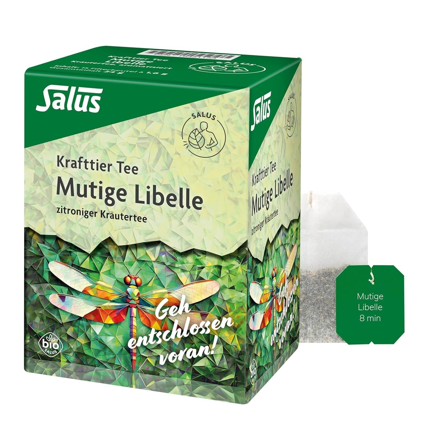 Salus - Krafttier Tee - Brave Dragonfly - 1X 15 Filterbeutel (24g) - Kräutertee mit Zitronengeschmack - Mit Johanniskraut - Aromatisiert - Bio