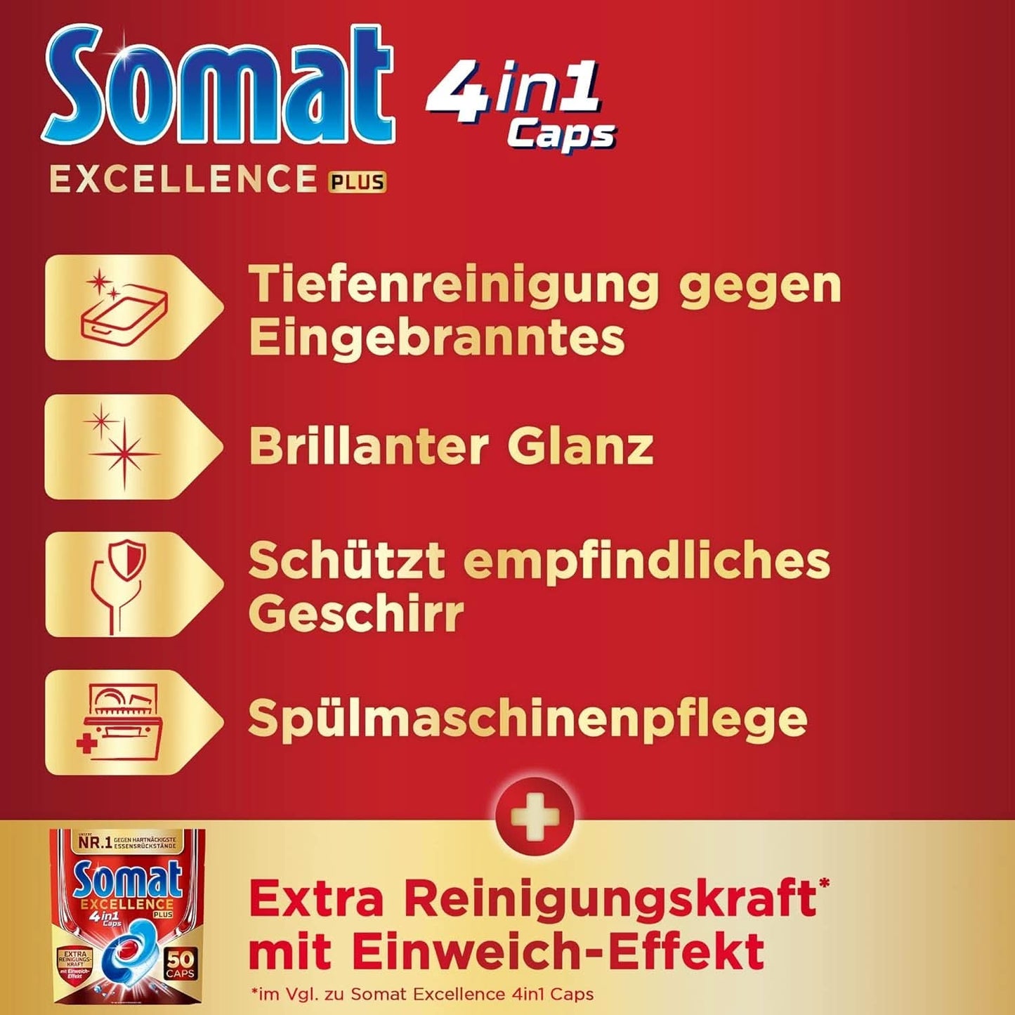 Somat Excellence plus 4In1 Caps (50 Caps), Naty Shop Spülmaschinentabs