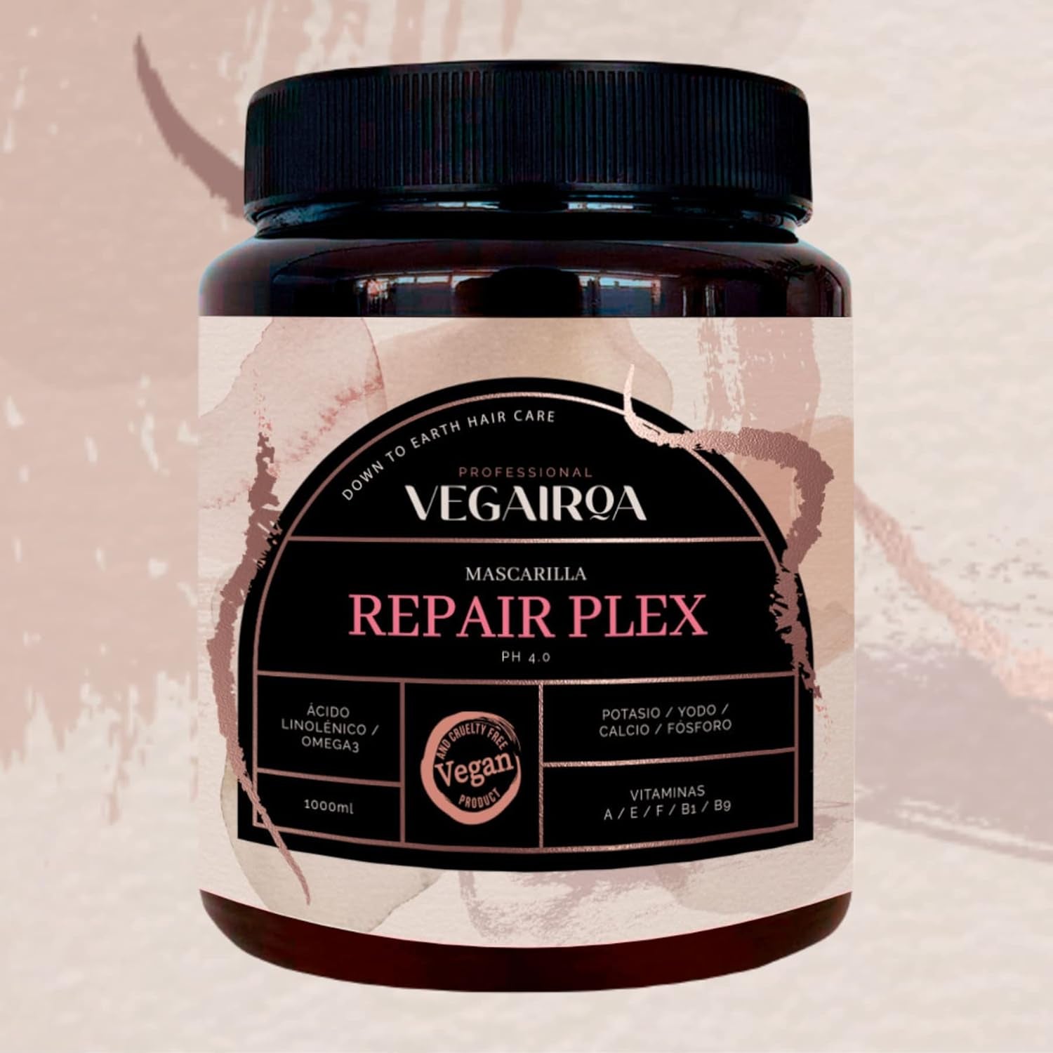 VEGAIROA – Repair Plex Mask – Extreme Repair Mask – Feuchtigkeitsspendend und nährend – Frizz-Schutz – Für chemisch behandeltes Haar – Professionelles veganes Friseurprodukt – 1000 g Naty Shop Haarmaske
