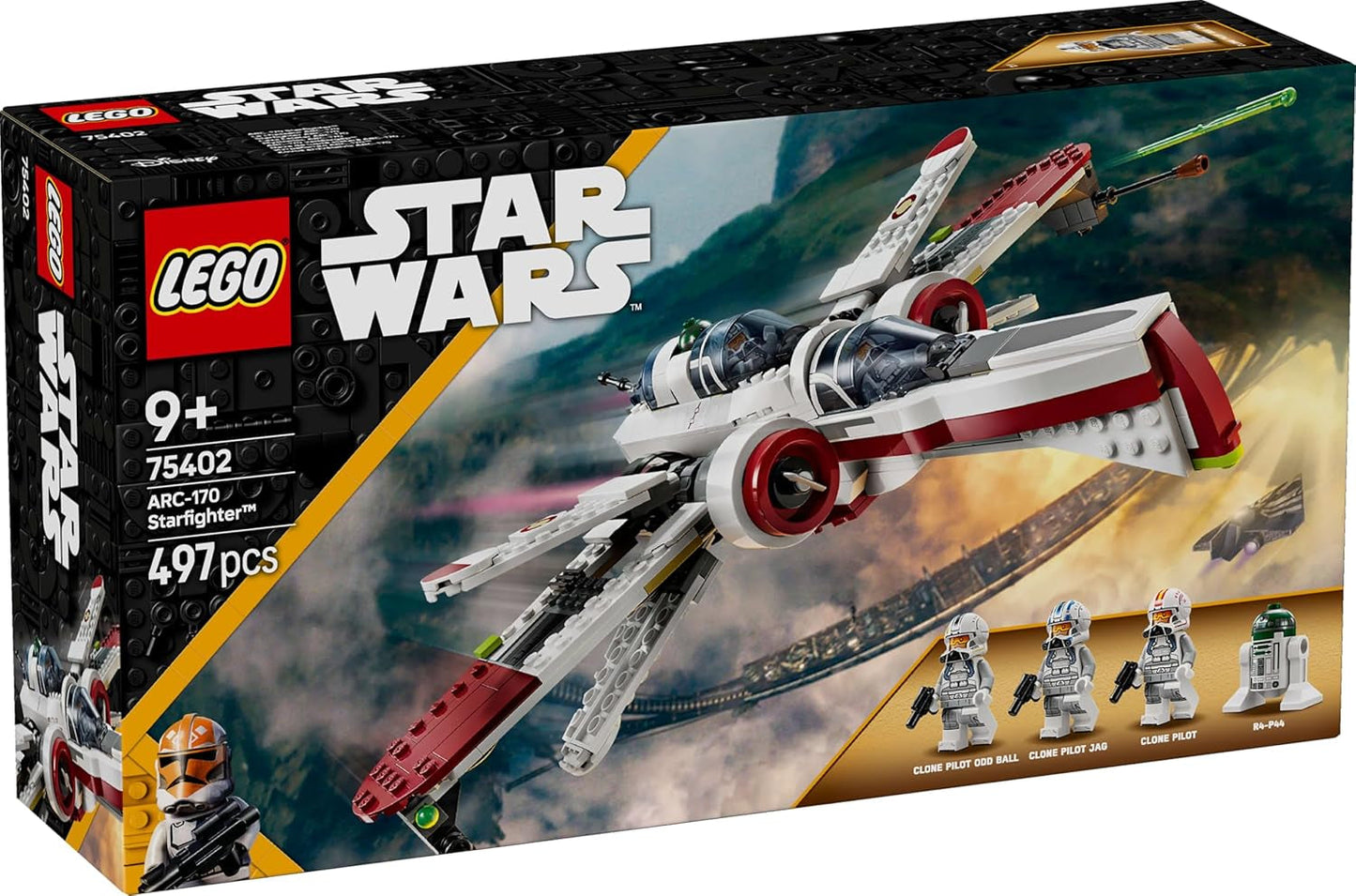 LEGO Star Wars 75402 ARC-170 Starfighter-Spielzeug mit 4 Minifiguren, darunter Klonpilot und Droide R4-P44, Sammlerstück, Geschenk für Fans von „Die Rache der Sith“ und Bausets für Jungen und Mädchen ab 9 Jahren. Beuche den LEGO-Store