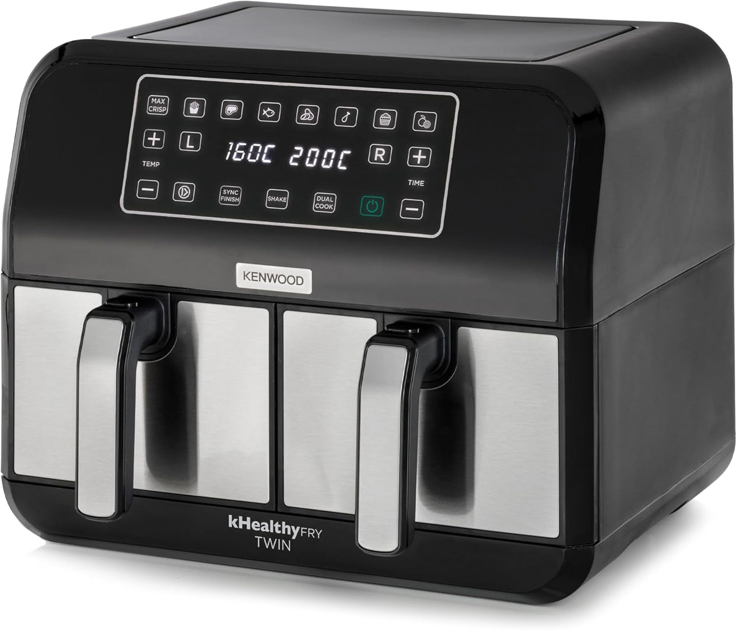 Kenwood Khealthy Twin Airfryer, 8 l (2 x 4 l), Doppelkammer, 8 Programme, Dual Cook & Sync Finish-Funktion, Touchscreen-Geräte Naty Shop Standardtitel