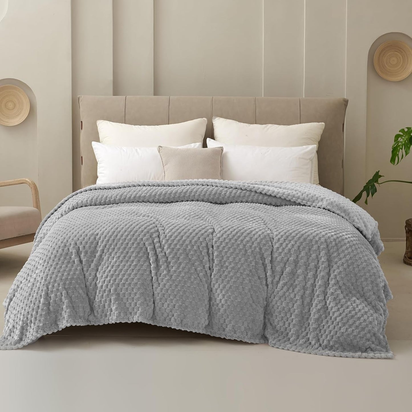 Good Nite Kuscheldecke, flauschige Decke, 150 x 200 cm, weiche Mikrofaser-Tagesdecke, Sofadecke, Kuscheldecke, warme Fleecedecke für Sofa und Bett, Schlafzimmer, Büro, Grau, Good Nite Betten und Decken