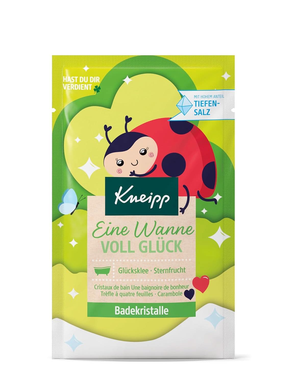Kneipp-Badekristalle, mit natürlichen Extrakten aus Sternfrucht und Glücksklee, mit hohem Anteil an Luisenhaller Salz, 60 Gramm Dusch- und Bad Naty Shop