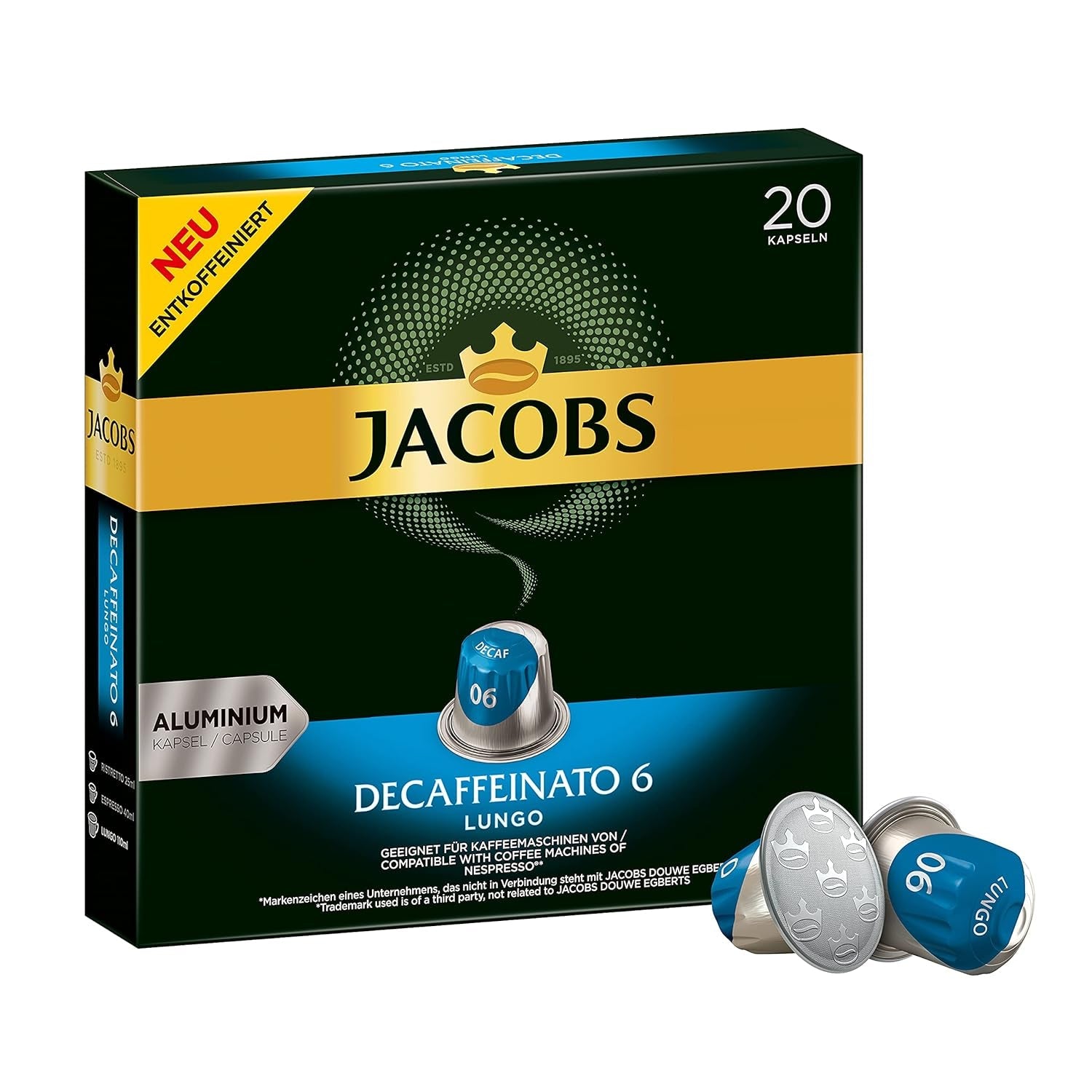 Kaffeekapseln Lungo Classico, Intensität 6 von 12, 10 x 20 Getränke & Kaffeekapseln Lungo Decaffeinato- Intensität 6- 200 Nespresso-kompatible Kapseln, 10er Pack, 10 x 20 Getränke