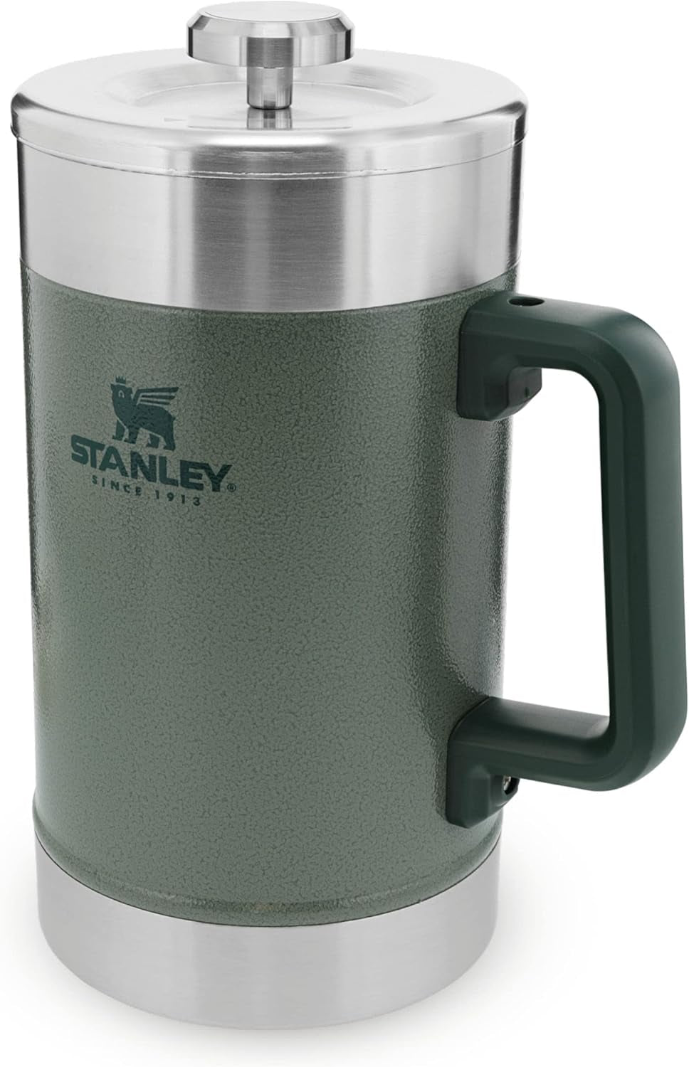 STANLEY Classic Stay Hot Kaffeepresse 1,4 l Hammertone Green – Hält den Kaffee 4 Stunden lang heiß – Minimale Ablagerungen – Integrierte Kaffeepresse aus Edelstahl – BPA-frei – Spülmaschinenfest