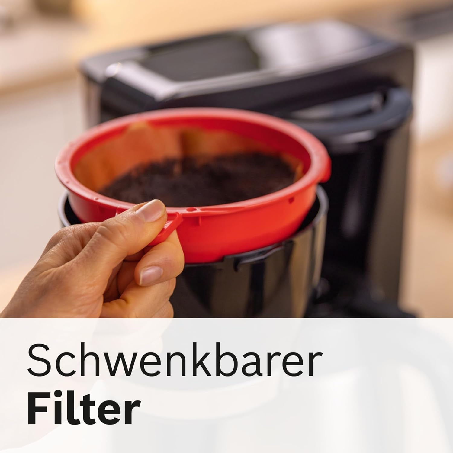 Bosch MyMoment TKA6M273 Filter-Espressomaschine, 1 l Thermokaraffe, 8–12 Tassen, Anti-Tropf-System, rotierender Filterhalter, Entkalkungsprogramm, abnehmbarer Wassertank, 1200 Watt, mattschwarz