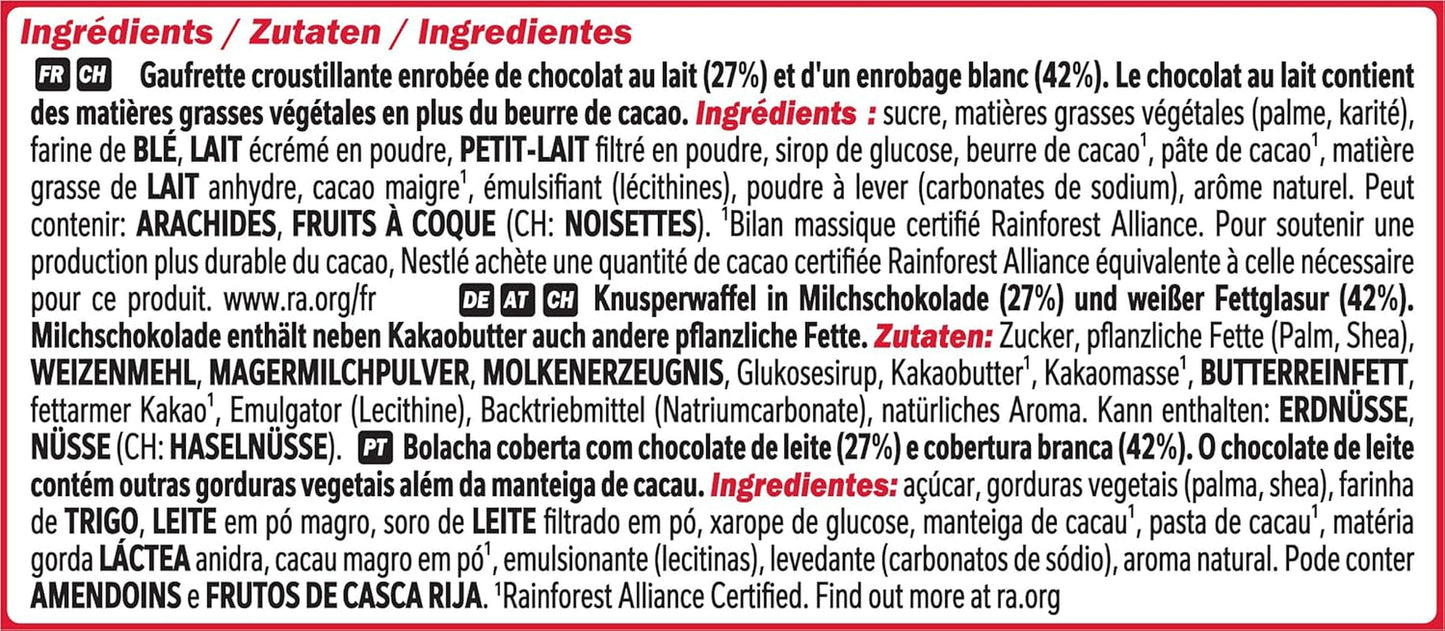 Nestlé Chunky Funky Crispy Wafer in Milchschokolade, Multipack, 2er-Pack (je 4 x 40 g)