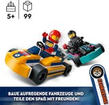 LEGO City Go-Karts mit Fahrern, Set mit 2 Minifiguren, Fahrern und Rennwagen, Spielzeugautos für 5-jährige Jungen und Mädchen, lustiges Geschenk für Kinder 60400 Bausets Besuchen Sie den LEGO-Store