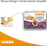 IAMS Delights Nassfutter für Katzen mit Huhn in Soße für ältere Katzen ab 7 Jahren – Probiergröße, Einzelbeutel, 1 x 85 g