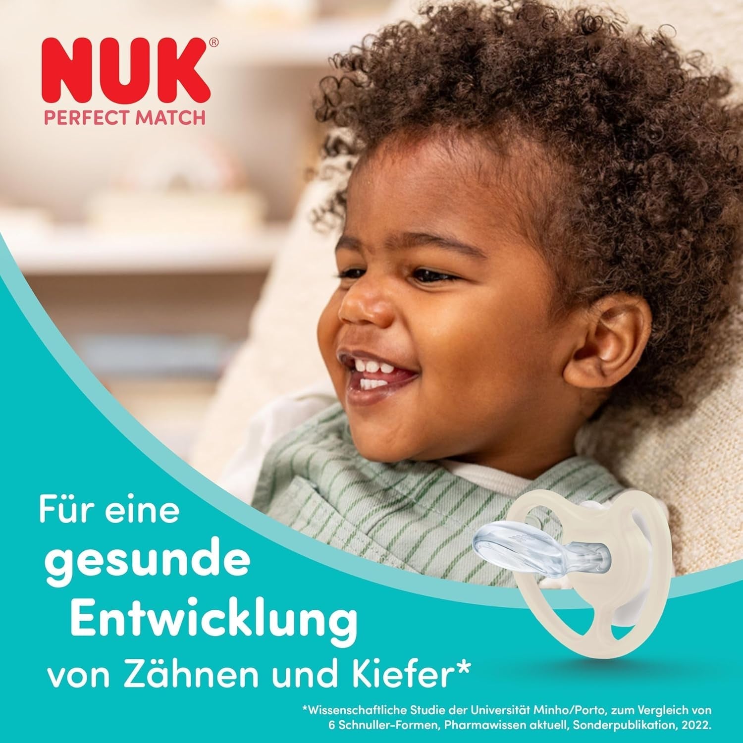 NUK Perfect Match Luftschnuller für Babys | 6-18 Monate | Kieferorthopädische Schnuller, die die Luftzirkulation fördern und durch Speichel verursachte Hautausschläge verhindern | 95 % Akzeptanz bei Babys** | Disney Mickey Mouse | 2 Stück