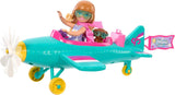 Chelsea Barbie-Puppenflugzeug und Spielset – Pilotenpuppe, Flugzeug, Welpen- und Märchenzubehör, Spinnräder und Blumenpropeller, ab 3 Jahren, HTK38