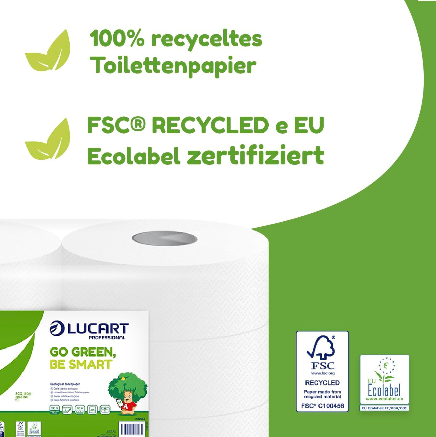 Jumbo Eco Toilettenpapierrollen, 2-lagig, Handwaschcreme mit reinigender, feuchtigkeitsspendender und glättender Formel – Blumenduft – 5 l, 6 Stück (1er-Pack)