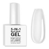 Builder 5 in 1 Aufbaugel 15 ml, Nagelaufbaugel, Nagelaufbaugel, UV/LED-Nagelverlängerungs-Nagellack, Verlängerungen, Nagelkunst, Aufkleber, Gel, Nagelaufbaugel (weiß)