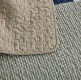 Chezmoi Collection Addy Patchwork-Steppdecken-Set, vorgewaschene Baumwolle, leicht, wendbar, für alle Jahreszeiten, übergroß, 3-teilig, Marineblau, Weiß, Grau, Taupe, karierte Steppdecken und Steppdecken, Naty Shop