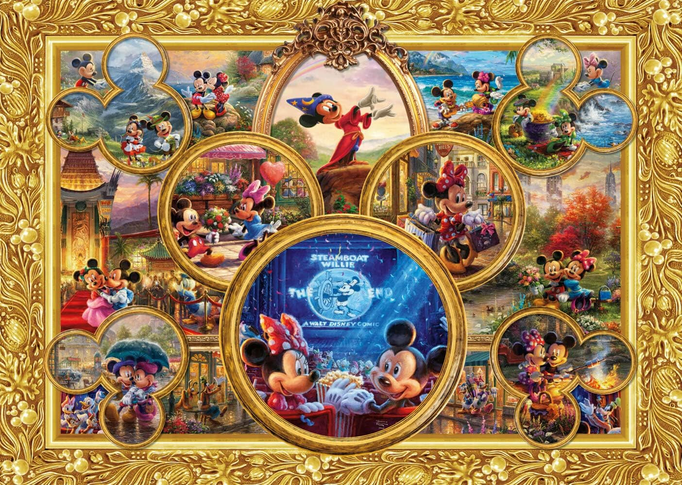 Schmidt Spiele 57371 Thomas Kinkade, Disney, Mickey & Minnie, Dream Collage 2, Puzzle 2000 Teile Puzzle Naty Shop