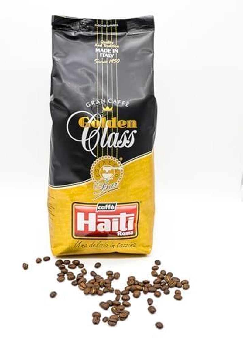 Caffè Haiti Roma Gran Caffè Golden Class Kaffeebohnen in 1-kg-Packungen. Italienische handwerkliche Röstung und hochwertige Mischung.