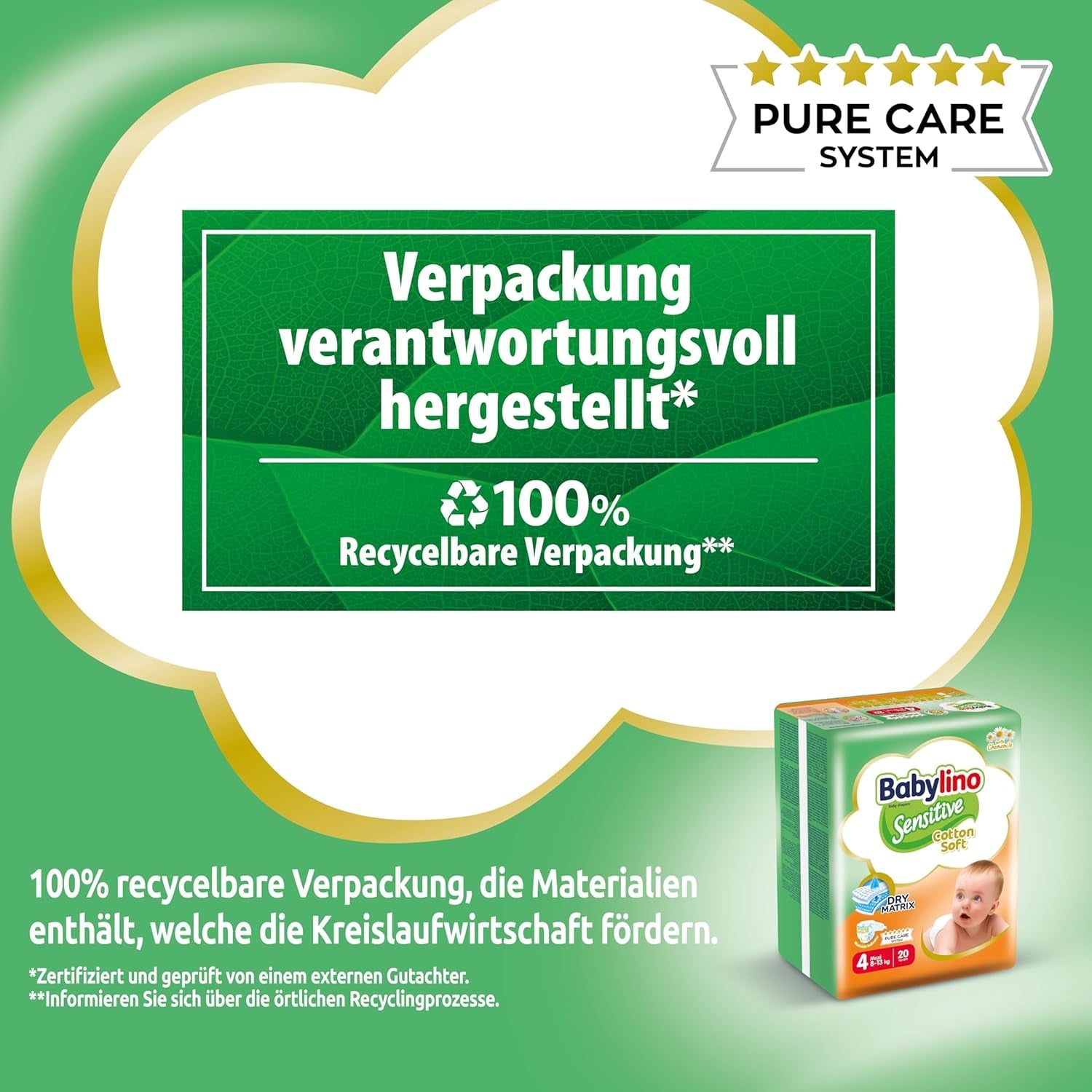 Babywindeln Sensitive Größe 4, Maxi (8-13 kg), 20 Stück