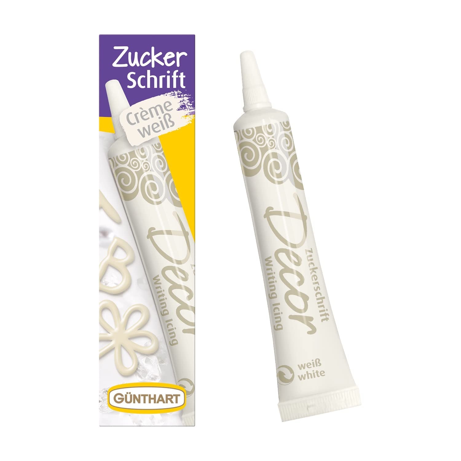 Günthart Backdecor 25 g Zucker mit Buchstaben GOLD für alle Desserts in goldener Farbe aus Zucker für schöne Buchstaben und Motive, 1 Packung (25 g)