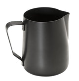 APS 10334 Milchkännchen – Hochwertiges Milchkännchen mit Antihaftbeschichtung aus Edelstahl – Perfekt zum Aufschäumen von Milch. Universalbecher, schwarz, 350 ml.