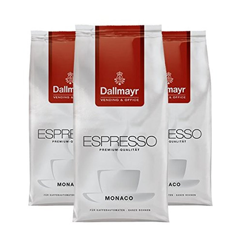 Espresso Monaco für Maschinen und Schreibtisch, ganze Bohne, 1000g, 3er Pack