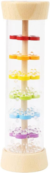 Small Foot Regenmacher-Rassel „Safari“, faszinierendes sensorisches Holzspielzeug, für Kinder ab 6 Monaten, 12458 Jucarii Bebe Naty Shop Regenmacher