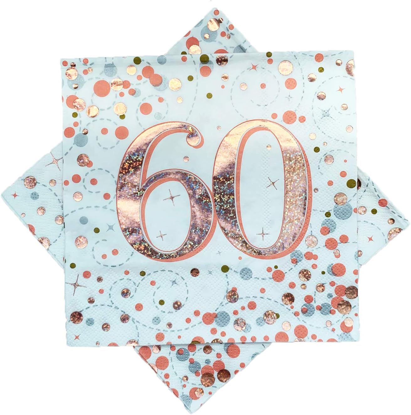 Sparkling Fizz 60Th Rose Gold Servietten 33 cm x 33 cm 3-lagig 16 Stück