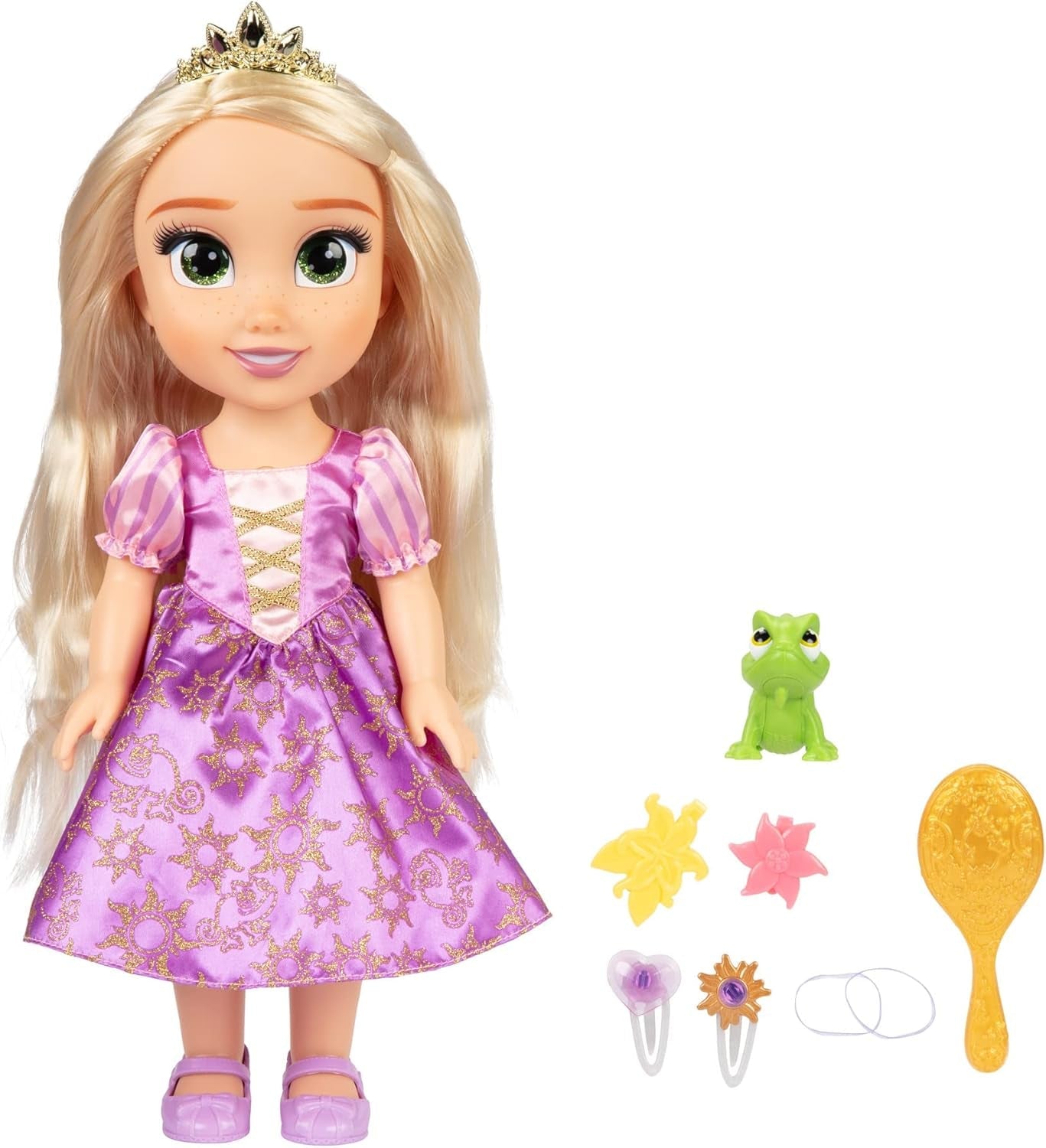 Disney Princess Rapunzel, 35 cm große singende Puppe, singt „I See The Light“, inklusive Zubehör für mehr Spaß, perfekt für Mädchen ab 3 Jahren, Lila