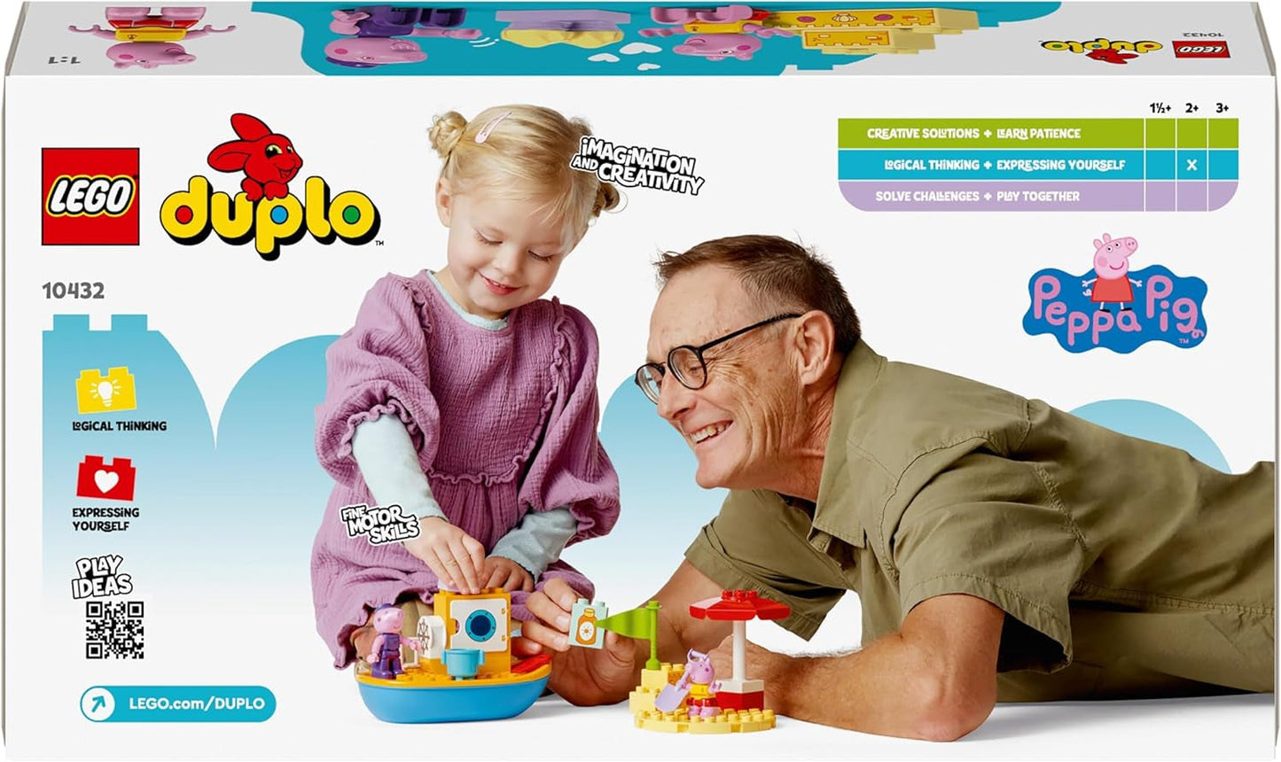 LEGO DUPLO Peppas Bootsfahrt: Spielzeugboot-Spielset zum Bauen und Umbauen mit 2 Figuren, kreatives Spielzeug, Geschenkidee für 2-Jährige, Jungen und Mädchen 10432 Bausets Besuchen Sie den LEGO-Store