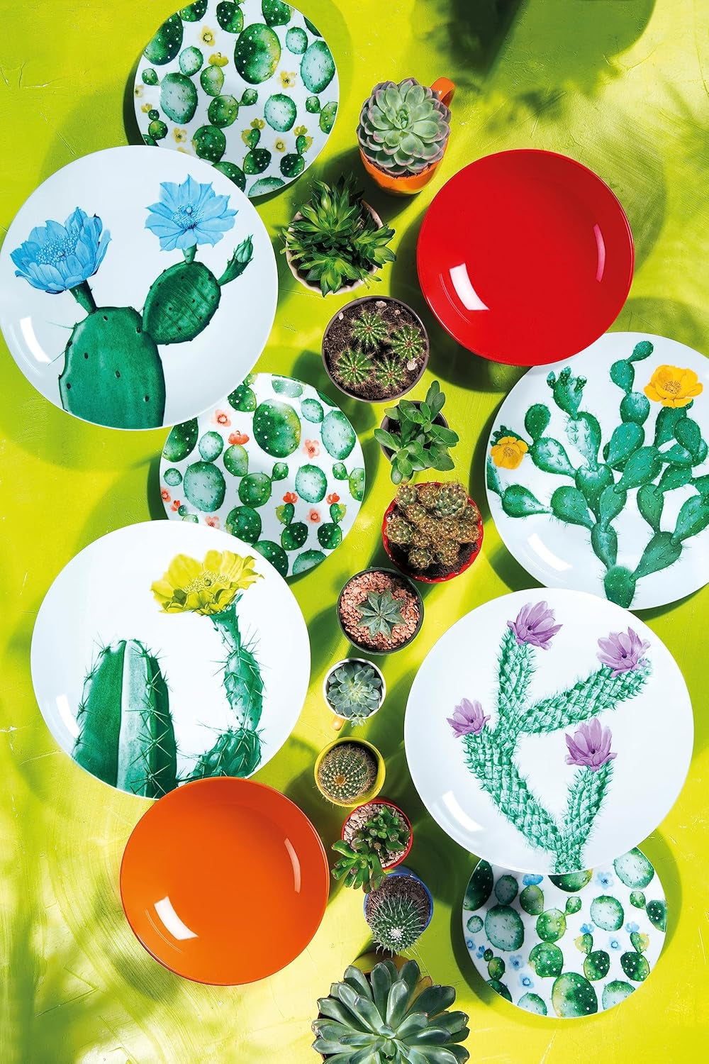 Excelsa Color Cactus Geschirrset, 18-teilig, mehrfarbig