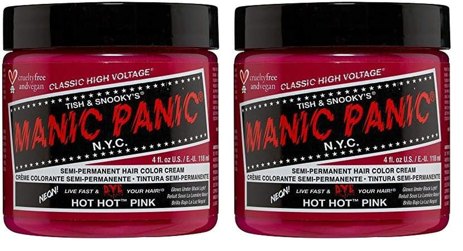 Manic Panic Hot Hot Pink Classic Cream Vegane, tierversuchsfreie, halbpermanente Haarfarbe 118 ml Naty Shop Haarfarbe Hot Hot Pink 118 ml (2er-Pack)
