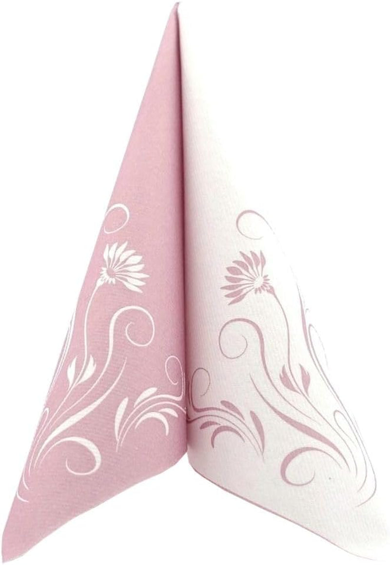 Appartina Elegantia 40x40 cm stoffähnliche Airlaid-Servietten, hochwertige Hochzeitsserviette, stoffähnliche Hochzeitsservietten, Einwegservietten für verschiedene Anlässe (Altrosa)